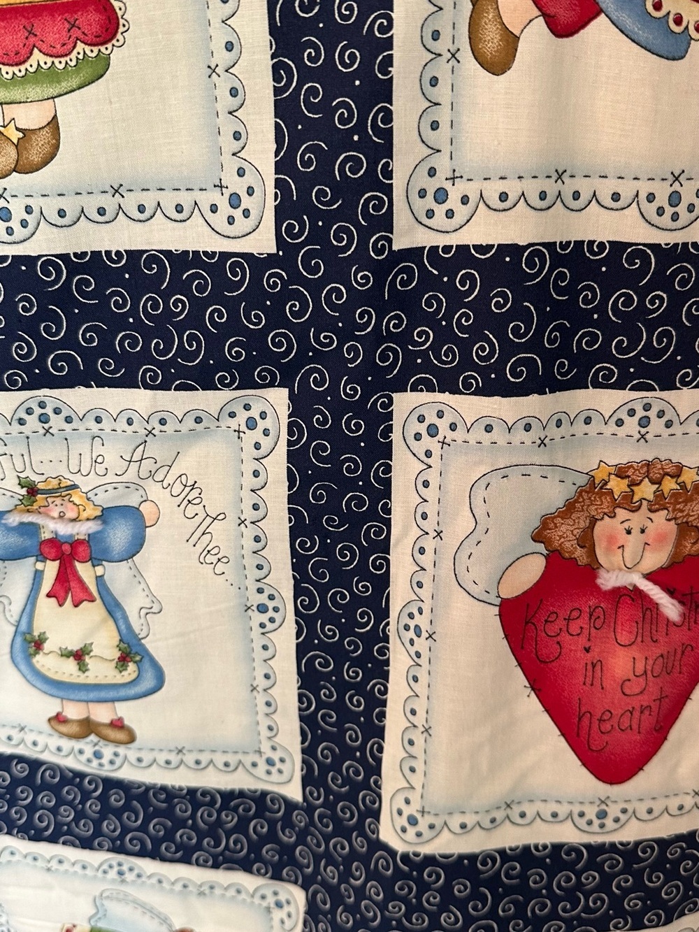 Vintage Christmas Angel Lap/Wall Quilt Fabric Panel Design Dianna Marcum Winter - Picture 2 of 12
